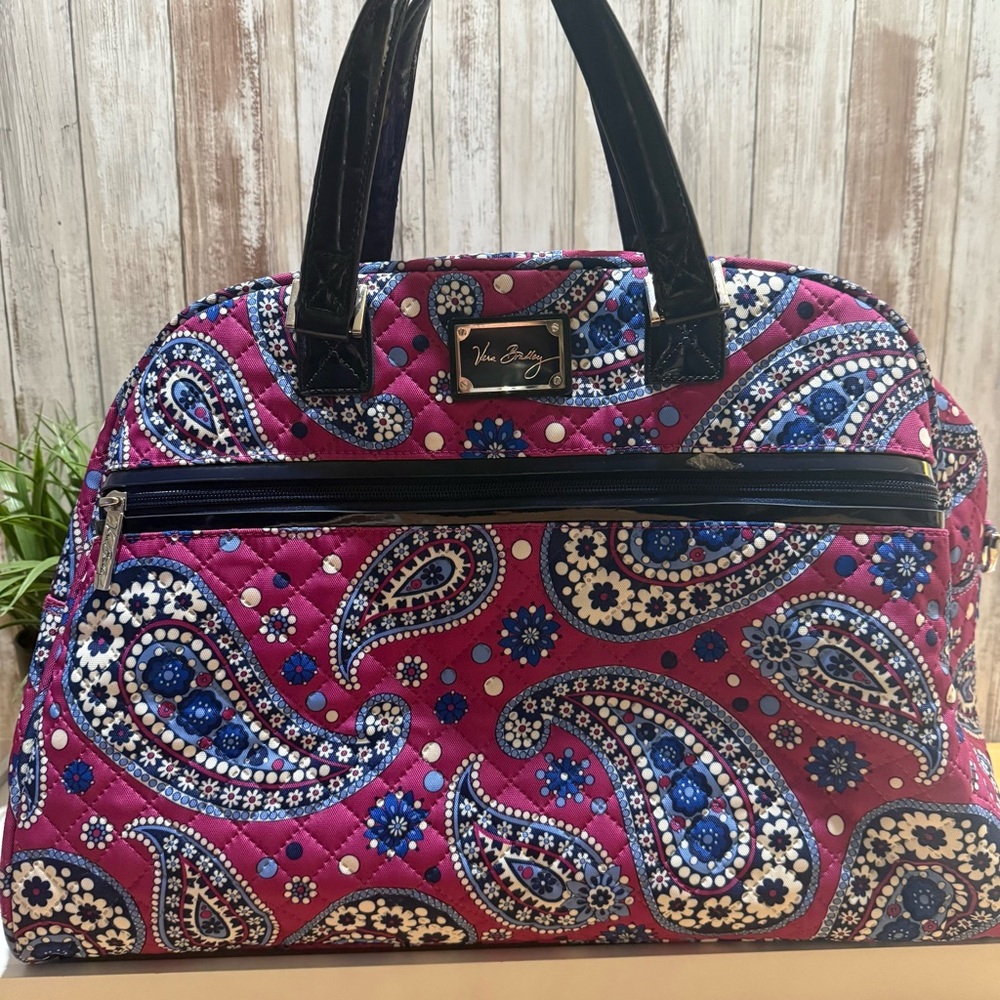 Vera Bradley Quilted Paisley Travel Bag - Pink and Blue